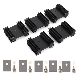 Easycargo fekete anodizált TO-220 alumínium hűtőborda MOSFET-hez, 5 db-os csomag