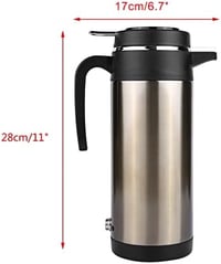 Keenso 12V-os autós vízforraló, 1000ml-es rozsdamentes acél utazóbögre 2
