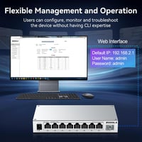 SODOLA 8-Port 2.5Gb Webes Menedzselt Switch 10G SFP+ Porttal - Alumínium Hűtéssel és Mágneses Talpakkal - LACP/QoS/VLAN Hálózati Eszköz Otth 7