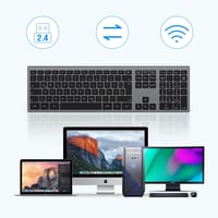 Seenda csendes vezeték nélküli billentyűzet számblokkal, USB, PC/laptop kompatibilis, szürke 5