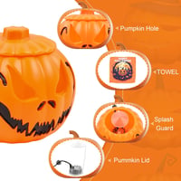 MaxEarn 12 LED-es Ködgenerátor - Háromszínű Halloween Tök Párásító, Ultrahangos Ködképző Fröccsenésgátlóval, Kerti Tó Szökőkút Dekoráció 2