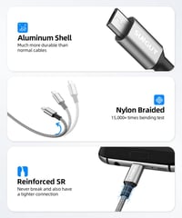 Sunguy 1,5 méteres Micro USB kábel, 3 db-os csomag 6