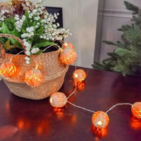 Rattan LED fényfűzér karácsonyra - beltéri, elemes, újracsomagolt 3