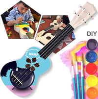 Gyerekeknek való 21 hüvelykes DIY ukulele készlet, 4 húros, természetes fából 4
