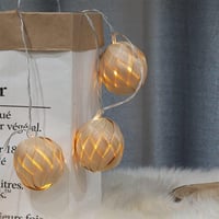 Rattan LED fényfűzér karácsonyra - beltéri, elemes, újracsomagolt 8