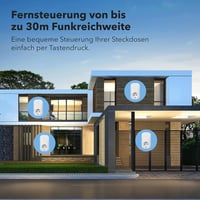 HBN Vezeték Nélküli Távirányítható Konnektor Szett - 3 Aljzat + Távirányító, 3680W, 30m Hatótáv, Öntanuló Funkció, Beltéri Használatra 5