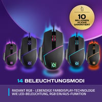 Defender Warframe GM-880L ergonomikus gamer egér, 12800 DPI, RGB, programozható gombok 6