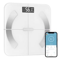 Healthkeep Bluetooth Fürdőszobai Mérleg - 13 Testérték Elemzés, BMI, Testzsír, Izomtömeg Mérés, Digitális Kijelző, 180kg Teherbírás, Fehér 1