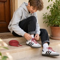 Iskolai menőzés sportcipőcsomag: Adidas Samba OG sportcipő + 2 pár piros csillogó kerek cipőfűző 1
