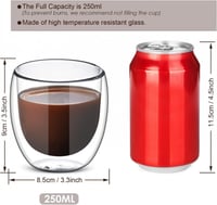 Bodum Duplafalú Latte Macchiato Üvegpohár Szett 4db 250ml - Újracsomagolt 2