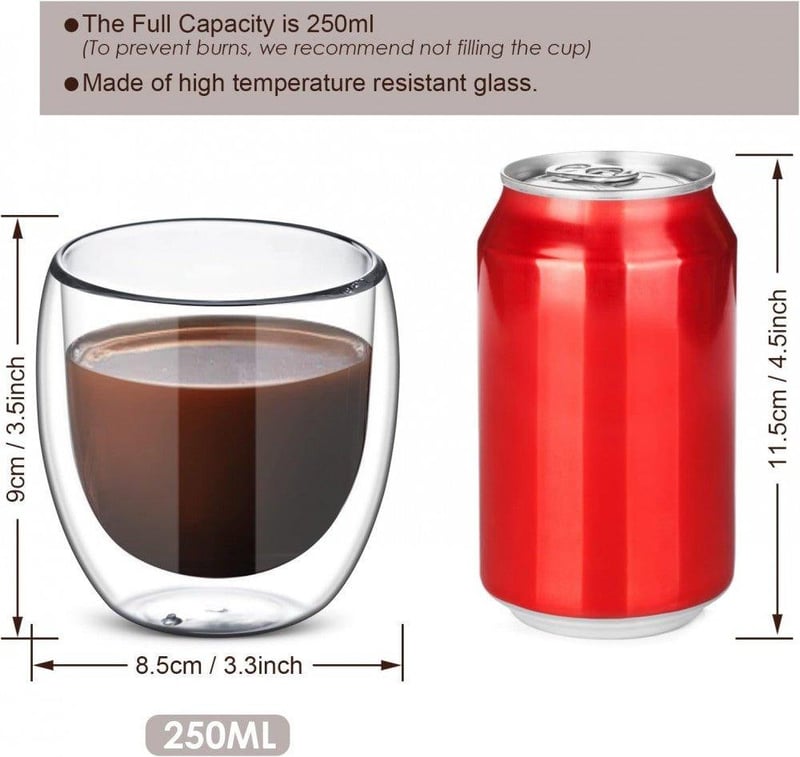 Bodum Duplafalú Latte Macchiato Üvegpohár Szett 4db 250ml - Újracsomagolt