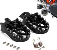 JFG RACING Alumínium Motoros Lábtartó KTM/Husqvarna/Beta Modellekhez - Fekete, Csúszásgátló Tüskékkel, Szélesített Kivitel, 50-525cc Motorok 1