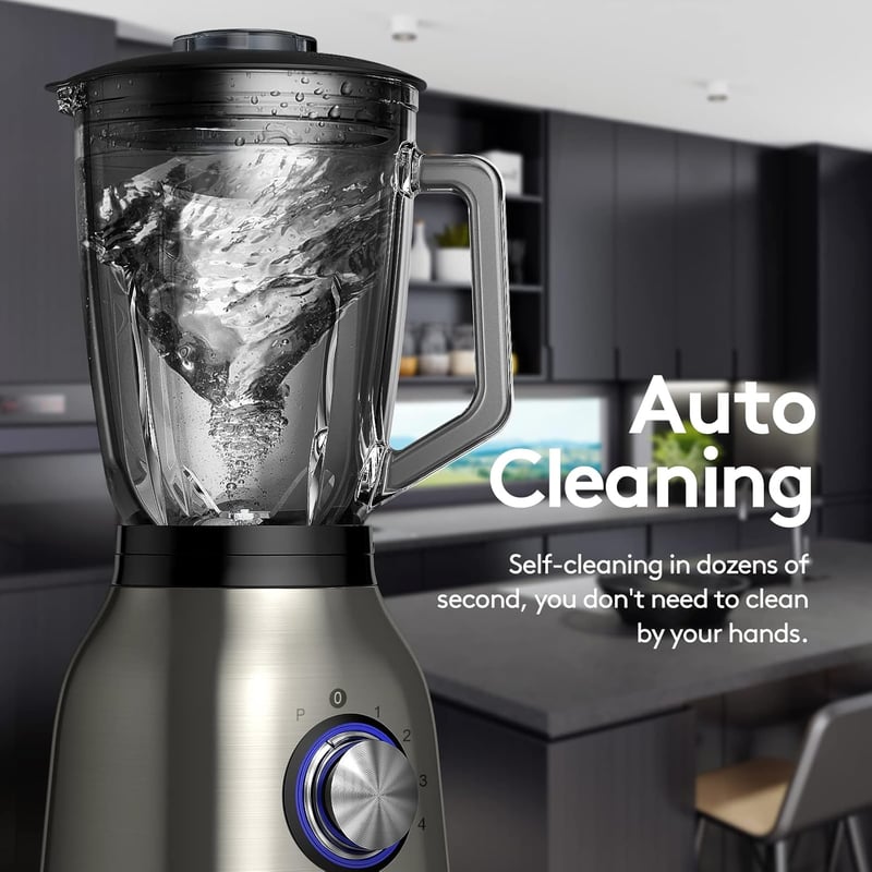 Anthter 1000W-os konyhai turmixgép 1,5L üvegedénnyel - Smoothie, shake és jégzúzás