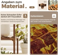 Bamworld Bambusz Növényállvány 7 Szintes - Beltéri/Kültéri Virágtartó Létra, Karbonizált Fa, 68 kg Teherbírás, Erkélyre, Kertbe 5