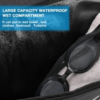 Tolaccea 54-72L Bővíthető Sporttáska Cipőtartóval - Unisex Edzőtáska Utazáshoz, Edzőterembe (Fekete) 8