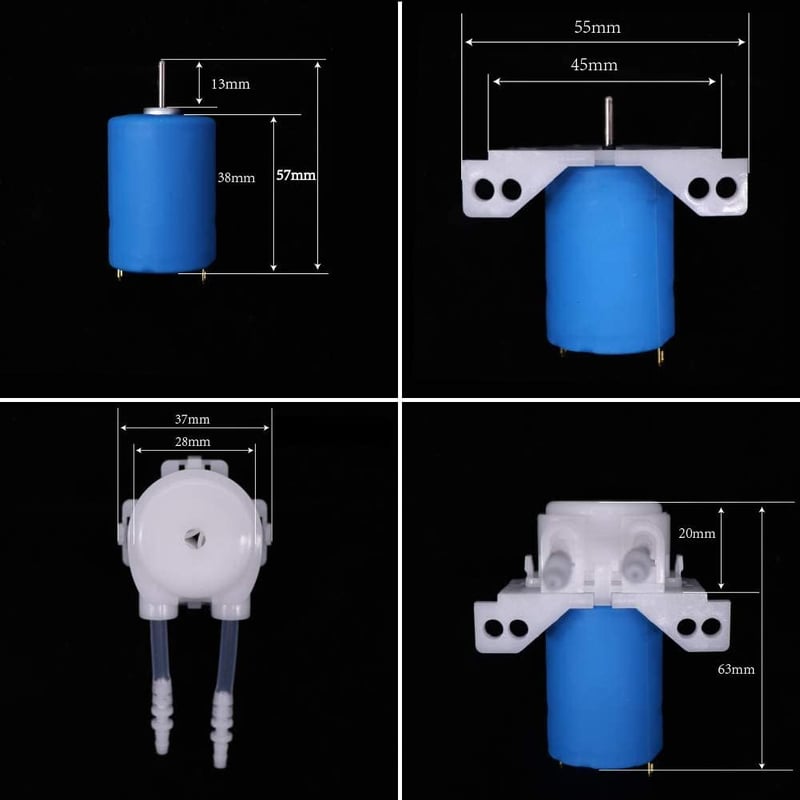 Treedix DC 12V Mini Perisztaltikus Pumpa - Laboratóriumi, Akváriumi és Arduino DIY Adagoló Szivattyú, 100ml/perc Áramlással, Kék