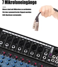 Micfuns 8 Csatornás Professzionális Keverőpult Bluetooth-szal és USB Felvétellel 7