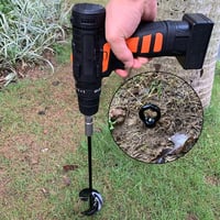 Jayzod Trambulin Rögzítő Készlet - 38 cm Spirál Talajhorgony Szett 4 db, Fúróval Telepíthető, Erős Szél Ellen, Fém Hintákhoz, Fekete 7