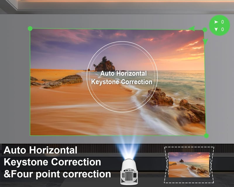 Magcubic Mini Projektor Android 11 - 4K Támogatás, 5G WiFi 6, Full HD 1080P, 200" Kivetítés, 180° Forgatható, Automatikus Trapézkorrekció, H