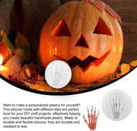 Boszorkányos Halloween Gyantaöntő Szilikon Forma Szett 6db - Koponya, Pók, Tök 8