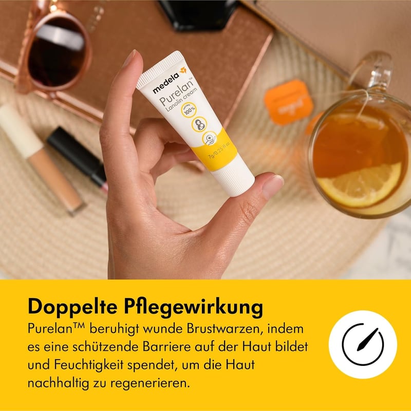 Medela Purelan Lanolin Mellbimbóápoló Krém 7g - Gyors Segítség Szoptatás Alatt, Természetes, Hipoallergén, Illatmentes Utazási Kiszerelés