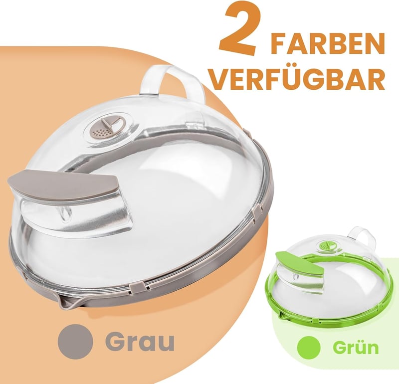 Gracenal Mikrohullámú Ételfedő 26 cm - Integrált Fogantyúval, Páraelvezető Rendszerrel, Fröccsenésgátló Konyhai Kiegészítő, Falra Akasztható