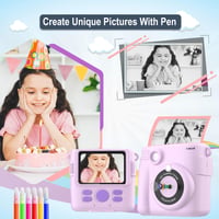 FUNKAM Gyerek Instant Fényképezőgép 1080P, 2,4" Kijelző, Nyomtatópapírral és 32GB Kártyával, 3-12 Éveseknek 4