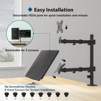BONTEC Laptop és Monitor Tartó Kar Asztalhoz, C-Bilincs Rögzítés, Teljesen Állítható Dőlés és Forgatás, 13-27" Képernyőkhöz, Fekete - Black 5