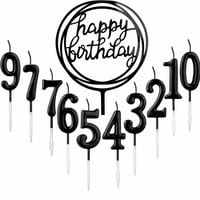 Sada narodeninových sviečok s číslami GOTRUST 0-9 + Happy Birthday — chýbajú čísla 2 a 8 (stav: pozri 2. obrázok) 1