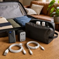 Cestovný nabíjací set: 10000mAh powerbanka + 20W adaptér + káble + taštička 1