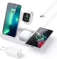 AGPTEK 4 az 1-ben Vezeték Nélküli Töltőállomás iPhone, Samsung és Huawei Készülékekhez 1