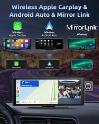 Jansite 10,26" Apple CarPlay Android Autós Kijelző 2.5K Műszerfali Kamerával, Vezeték Nélküli DrivePlay, Tolatókamera, Bluetooth, Tükrözés 11