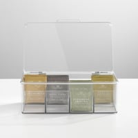 mDesign átlátszó teafilter tároló doboz 8 rekesszel, 2 darabos szett 8