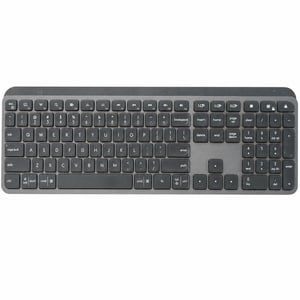 Tastatură wireless Logitech MX Keys S, gri grafit, cu iluminare — Utilizat, zgârieturi și murdărie (stare: conform fotografiilor)