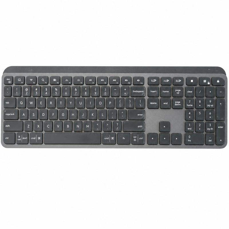Tastatură wireless Logitech MX Keys S, gri grafit, cu iluminare — Utilizat, zgârieturi și murdărie (stare: conform fotografiilor)