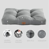 Bedsure XXL Vízálló Szürke Kutyaágy - Mosható Párnázott Matrac 2
