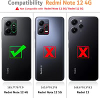 Xiaomi Redmi Note 12 4G Prémium Bőr Flip Tok - Kártyatartós, Mágneses, Állványos (Fekete) 2