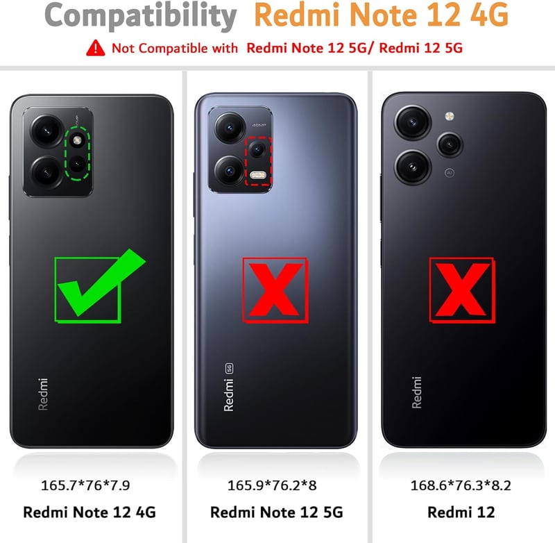 Xiaomi Redmi Note 12 4G Prémium Bőr Flip Tok - Kártyatartós, Mágneses, Állványos (Fekete)