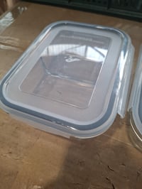 Sada 3 sklenených dóz na potraviny Vtopmart s viečkom, 975 ml — Dózy boli používané, ako je vidieť na fotografiách (stav: pozri 2. obrázok) 4