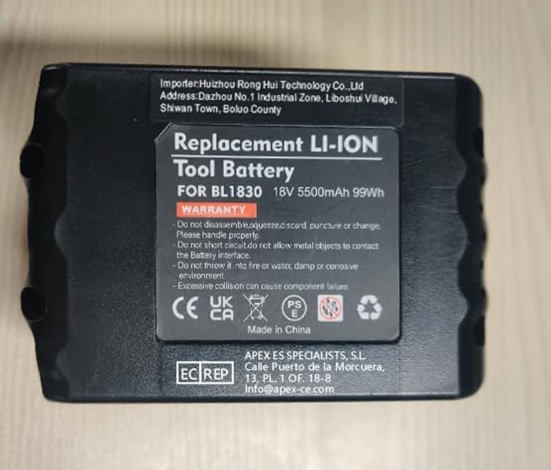 Makita 18V 5.5Ah akkumulátor 2db, LED-es, BL1860B kompatibilis