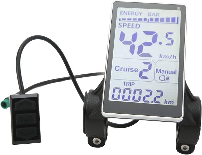 Yosoo univerzális e-bike LCD kijelző, 24-60V, 31,8/22,2mm kormányra