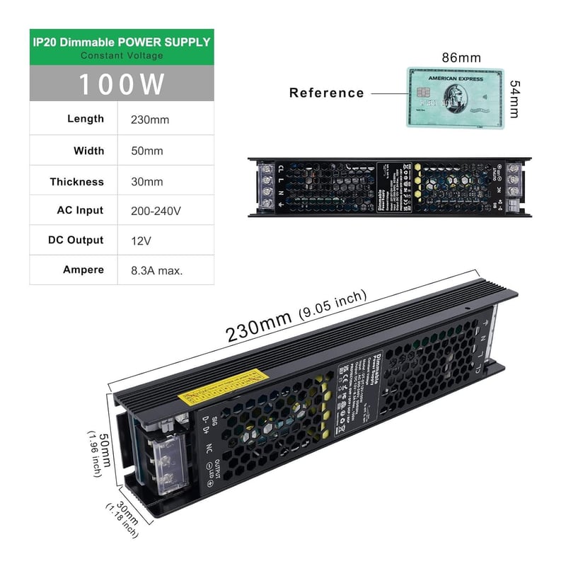 REYLAX 12V 100W Dimmelhető LED Tápegység Transzformátor