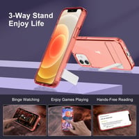 Apple iPhone 12 Mini Rózsaarany Áttetsző Szilikon Tok Állvánnyal 4