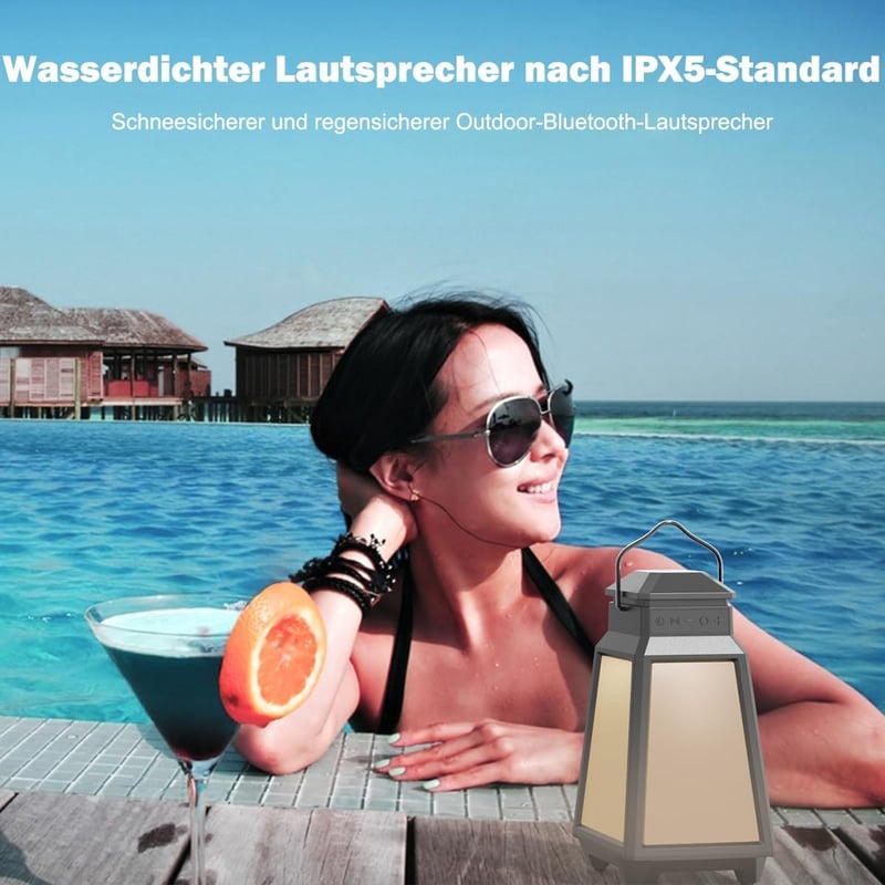 Inwa Bluetooth 2 db Hangszóró RGB Éjszakai Fénnyel - IP65 Vízálló, 8 Fénymód, 100 Hangszóró Szinkronizálás, Kültéri Használatra