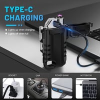 Lafagiet USB-C Tölthető Öngyújtó 360° Hajlítható Nyakkal - Szél- és Vízálló Elektromos Ívgyújtó, Kempinghez, Túrázáshoz - Férfi Ajándék 5