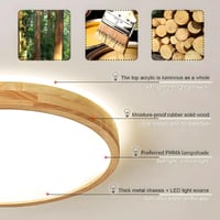 WayLuoung Fa LED Mennyezeti Lámpa 60cm - Szabályozható 3000-6000K 48W Kerek Világítás Távirányítóval - Nappali, Hálószoba, Gyerekszoba, Kony 4