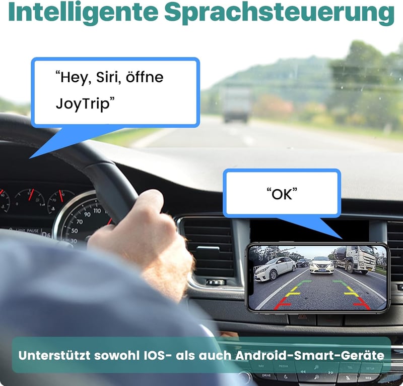GREENAUTO 5G WiFi HD Tolatókamera 170° Látószöggel iPhone és Android Készülékekhez