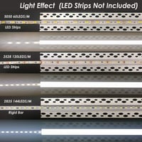 Bestto LED Gipszkarton Profil, 10x1m Alumínium Csatorna LED Szalagokhoz, Diffúzor Burkolattal, Falra és Mennyezetre, Hűtőbordás Védőprofil 5