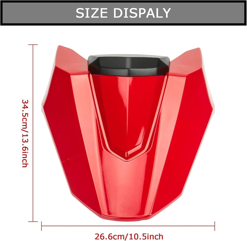PSLER Hátsó Ülés Burkolat Honda CB650R CBR650R Motorokhoz - ABS Műanyag Karbon Hatású Üléstakaró 6 Színben (Világos Piros) - 2018-2023, Bright red