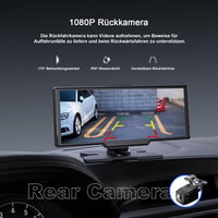 Avylet 9,26" Vezeték Nélküli CarPlay Kijelző 4K Műszerfali Kamerával - Apple CarPlay & Android Auto Támogatás, GPS Navigáció, Tolatókamera 7